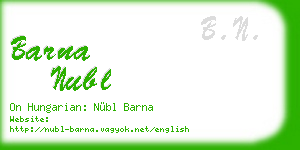 barna nubl business card