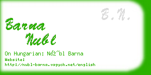 barna nubl business card